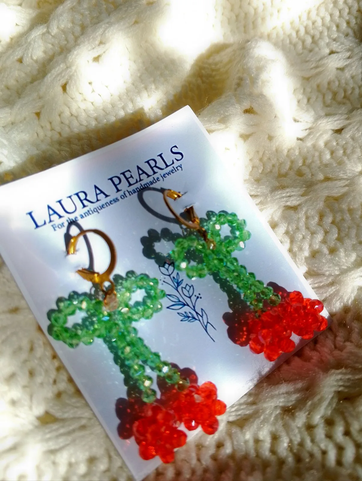 Bow & Cherry Crystal Earrings
